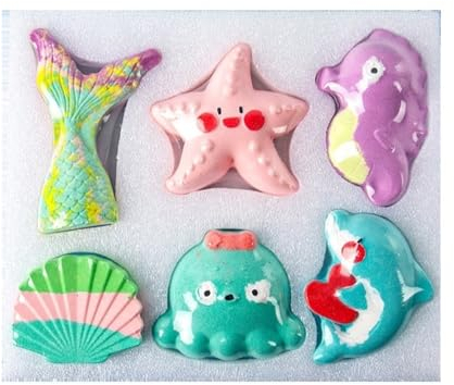 HEPYLAIFU badekugeln Kinder Natürliche, sanfte Badebomben Kinder, Schaumbad Kinder, Badesalz-Set Erwachsene als Geschenk den Haushalt (Color : 150G*6, Size : A)