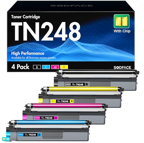 TN248 TN 248 TN248XL MFC-L3760CDW Kompatibel für Brother MFC-L3750CDW Toner | Kompatibel für Brother MFC-L3750CDW DCP-L3560CDW HL-L3240CDW MFC-L3740CDWE DCP-L3560CDW (Schwarz, Magenta, Gelb, Cyan)
