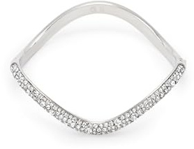 Swarovski Bracciale rigido Sublima, Taglio Round, Bianco, Placcato rodio
