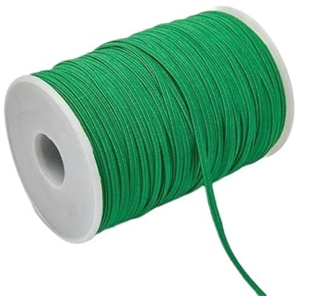 XPJYUA Goma Elastica Costura Banda elástica de Goma de Colores de 3 mm y 6 mm for Coser, Cinta elástica de Licra, Accesorios for Prendas de Vestir(Green,6mm 100yards)