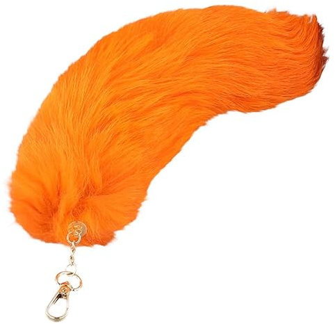 Nocyclonic Tierschwanz Anhänger etwa 40cm Fell Schwanz Keychain Extra Groß Schlüsselring fox tail Tasche Zusätze Fuchsschwanz Anhänger thetherian schwanz Kunstfell Foxtail (9)
