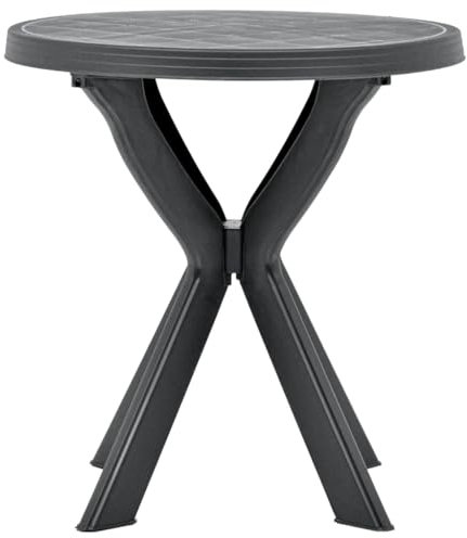 HETFTJN Camping Tisch Klein Balkontisch Klein Campingtisch Klein Loungetisch Outdoor - Bistrotisch Anthrazit Ø70 cm Kunststoff für Aufenthaltsraum Outdoor Balkon Garten