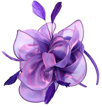 CCAIPU Damen Fascinators Hut, Blume Mesh Bänder Federn Stirnband Elegante Haarspange Tea Party Kopfbedeckung für Mädchen und Frauen