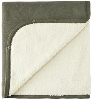 Cloby CBY-TB-FG multifunktionale Babydecke mit Teddyfell - Forest Green (95x75 cm)