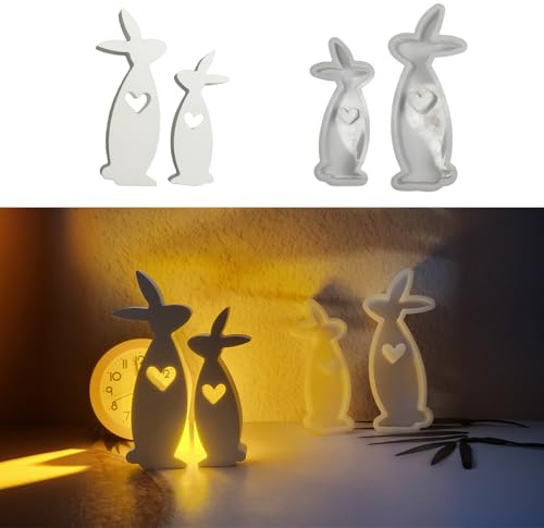 Silikonformen Gießformen Ostern,2 Stück Silikonform Ostern Silikonform Osterhase Gips Zum Gießen Ostern Silikonformen Hase Gießform Ostern Giessformen Silikon Ostern Giessform Ostern für DIY