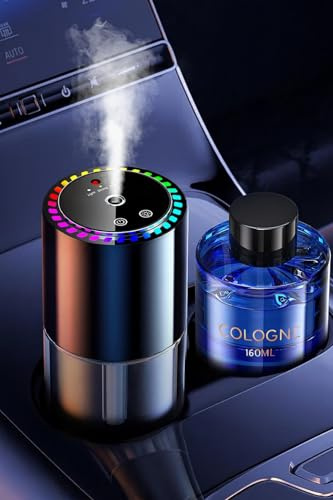 160ml Sensore Musicale Profumatore Auto Diffusore con Profumo, Elettrico Fragranze Deodorante, ON/Off Automatico, Nebulizzatore ad Ultrasuoni, 3 Modalità, Ricaricabile, Dura 12 Mesi BJ-792 (Colonia)
