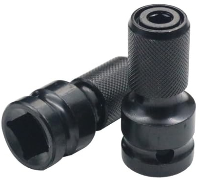 2PCS Othmro 1/2 Square Drive to 1/4 Hex Shank Socket Adapter, Converter for Impact Wrench Adapter and Screwdriver Bit Holding Socket