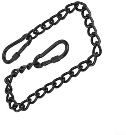 Chaînes et crochets perforés en fer - Accessoires essentiels conçus pour améliorer votre expérience de boxe (660 mm noir)