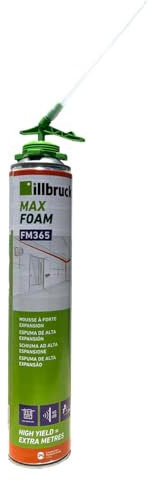 Schiuma poliuretanica espansa 540 ml FM365| Prestazioni 40 L | Sigillante isolante termico e acustico, polimerizzazione rapida in 8 minuti | Uso professionale 2 in 1 con pistola e cannula