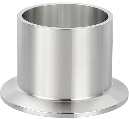 PATIKIL Stainless Steel 304 Sanitary Fitting, Long Weld Clamp Ferrule Pipe Fitting 2 1/4(57mm) Tube OD Connector 77.5mm Ferrule Flange OD for Brewery Winery Food Processing
