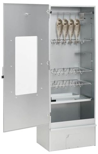 Eleganz Räucherofen mit Kaltrauchgenerator aus verzinktem Stahl und Glas - Ideal für Garten und Balkon - Langlebig und einfach zu reinigen