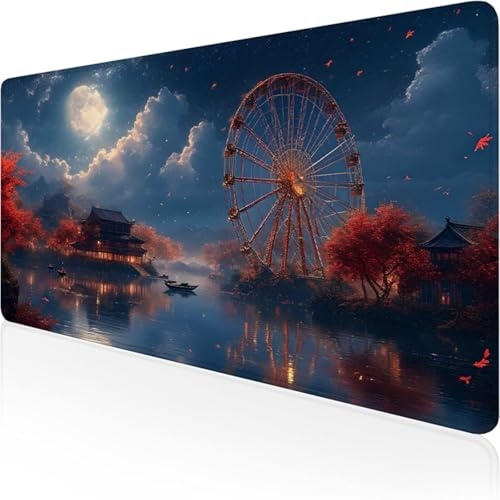 Alfombrilla Ratón XXL 1600x800x3mm, Azul Alfombrilla Escritorio Cielo Nocturno Mouse Pad Gaming con Impermeable e Antideslizante Almohadilla Teclado, Protector Escritorio Ideal para Oficina D1-344