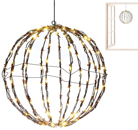 Genérico Esferas Navideñas Iluminadas | Esferas de Luces Navideñas para Exterior - Decoración para Árboles Patio Jardín