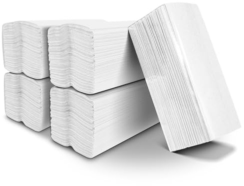 Pack of 810 C-Fold Paper Towels White (5 Sealed Packs of 162) 2Ply Hand Paper Towels Sheets 305mm x 217mm. Easy Pinch Dispenser Compatible | Kitchen, Catering, Bathroom, Restroom, Janitorial