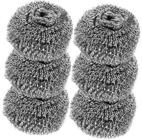 Hemobllo 6 Piezas Estropajos Metálicos para Cocina Resistentes para Fregado de Platos y Sartenes Reutilizables y Duraderos para Menaje de Cocina