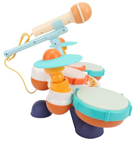 SUNGOOYUE Juguete de Tambor Musical, Juego de Batería Multifuncional para Niños Pequeños, Luces y Sonidos, Juguete Musical Educativo para Niños, Instrumento Interactivo de Aprendizaje y Juego
