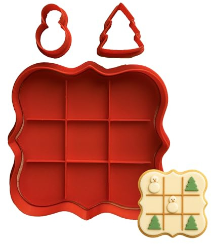 Tagliabiscotti.it - Tic Tac Toe a tema Natale - Cookies cutter - Tagliabiscotti ideali per realizzare biscotti o decorazioni torte in pasta di zucchero - Misura 8cm x 8cm x 1,2cm.