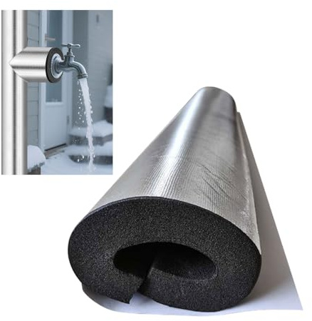Pipe Insulation Foam Tube 20mm Thick Antifreeze Pipe Insulation Cover with Aluminum Foil Waterproof Foam Hose for Air Conditioner