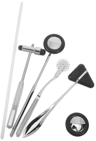 Gatuida 1 set di martelli per riflessi - Strumenti diagnostici professionali per infermieri medici - Kit di percussioni in metallo con martello per il corpo/tester per i riflessi tendinei nero