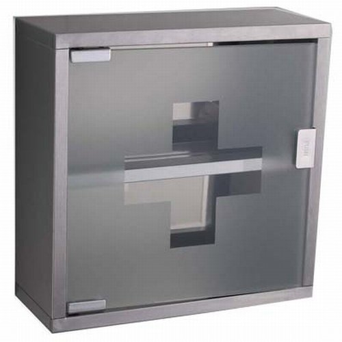 HAC24 Edelstahl Glas Medizinschrank Hausapotheke Medikamentenschrank