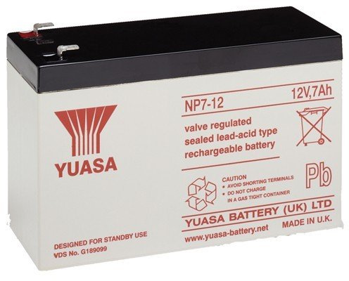 NP7 12 volt 7 ah YUASA RECHARGEABLE ALARM/SECURITY BATTERY
