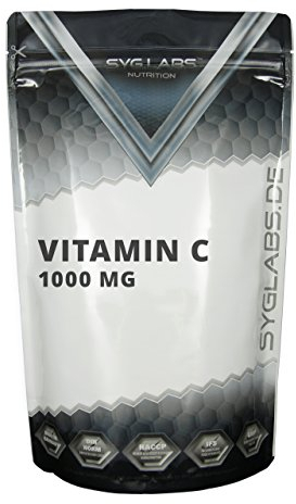 Syglabs Vitamin C 1000mg, mit Hagebutte und Bioflavonoiden - 500 Tabletten