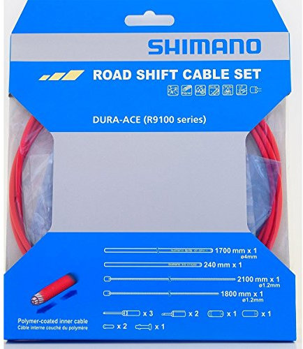 Shimano Dura-Ace R9100 SP41 Umwerferzug-Set, polymerbeschichtet, Rot