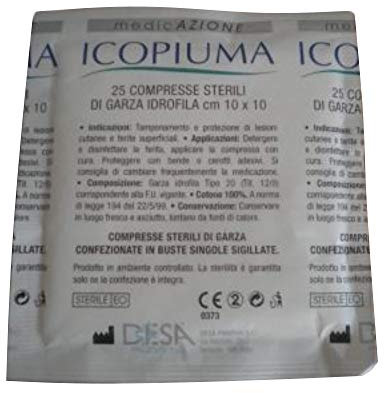 ICOPIUMA Compressa di Garza Sterile 10 x 10 cm 25 pezzi