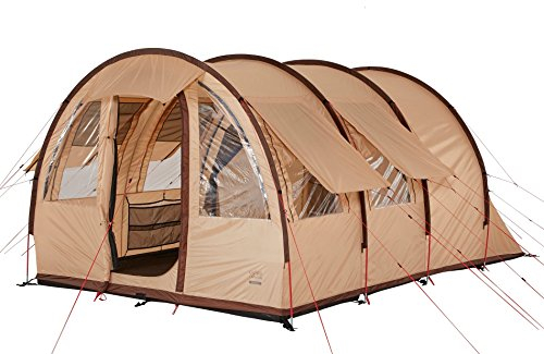 Grand Canyon Helena 3 - Zelt für 3 Personen, Tunnelzelt, Familienzelt, teilbare Schlafkabine, großer Wohnbereich, viele Stauraum, leichter Aufbau, eingenähte Bodenwanne, Camping, beige, 602011