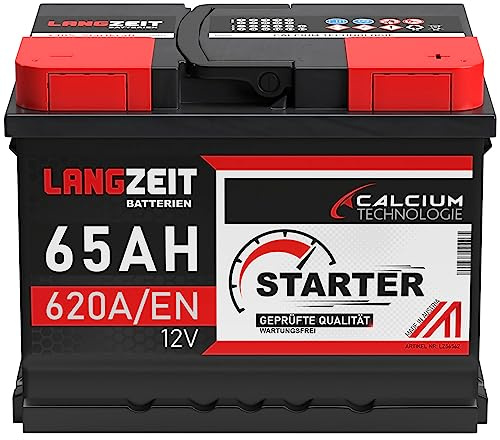 LANGZEIT Starterserie 12V 44Ah - 105Ah Autobatterie Starterbatterie (65Ah)
