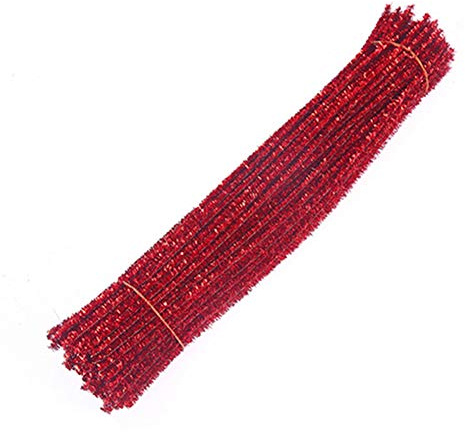Egurs 100 Stück Glitzer Pfeifenreiniger Bunte Pfeifenputzer für Kinder zum Basteln Farbig Dekor für DIY Handwerk Dekorationen 30cm