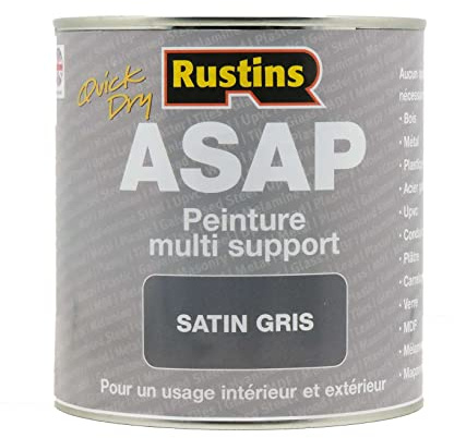 Rustins ASAP Quick Dry Multi Media Paint Indoor Outdoor Grey 1L