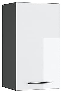 Vicco Hängeschrank Fame-Line, Weiß Hochglanz, 40 cm | MDF-Front · Soft-Close · 2 Einlegeböden · Metallgriffe · ✓ Praktischer Stauraum