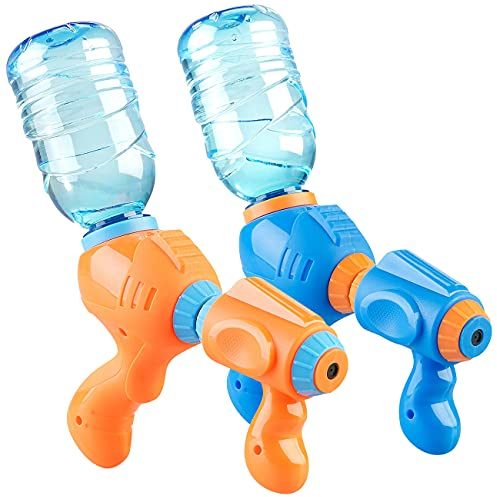 PEARL Wasserpistole XXL: 2er-Set Wasserpistolen mit PET-Flaschen-Anschluss und 2 PET-Flaschen (Outdoor-Spielzeug, Wasserpistole Flaschenanschluss, Flaschenhalter)