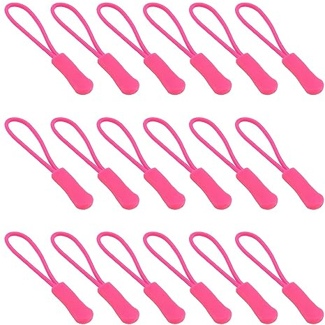Ruidee 50 tiradores de cremallera, pestañas de cremallera, extensores de cordón de cremallera de repuesto para mochilas, chaquetas, equipaje, bolsos, bolsos (rosa oscuro)