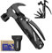 WORKPRO Martello Multiutensile, 12 in 1 Martello Multiuso Tascabile con Cacciavite Apribottiglie in Acciaio Inossidabile, Adatto per Campeggio, Escursioni e all'aperto,con Borsa per il Trasporto