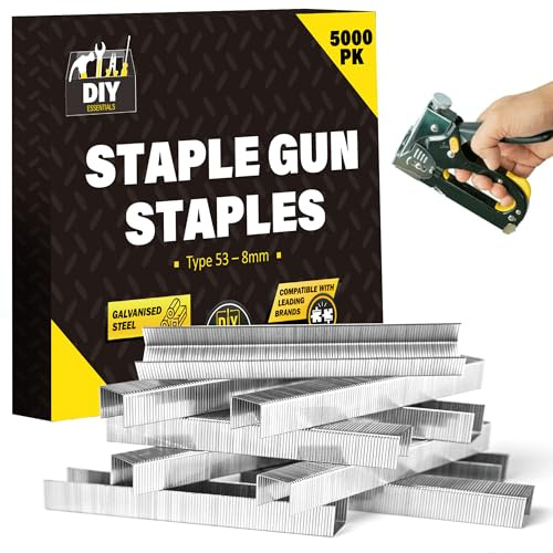 SOL 5000pk Staple Gun Staples Type 53-8mm – Heavy-Duty Galvanised Staples for Upholstery, DIY, and Office Use – Compatible with Most Staple Guns – Durable & Reliable Refill Pack
