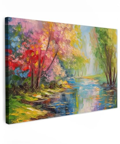 MuchoWow© Quadro Su Tela 120x80 cm Grandi Dimensioni Quadri Moderni Soggiorno Stampa Di Foto Decorazione Camera Letto Da Parete Con Cornice DipintiPittura a olio - Paesaggio - Natura - Colorato