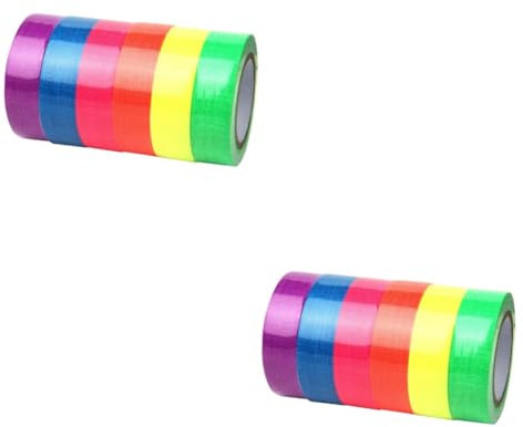 OSALADI 2sets Fluoreszierendes Klebeband Neon Schwarzlicht Für Halloween Bühne Party-events Glow Dark Dekorationen 6rolls * 2