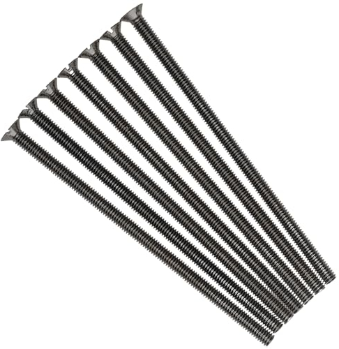 Evoges M3.5 x 75mm Long Flat Countersunk Slotted Head Electrical Machine Screws, Mild Steel, Black Nickel, Pack of 10