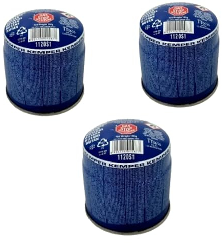 PINTO FERRAMENTA Fornello a Gas da Campeggio Portatile Bomboletta o Cartuccia Gas Bombola Ricarica Butano per Fornelli Cucina Campeggio Stufette Cannello a 1 Fuoco (BOMBOLETTE, BASSE 3PZ)