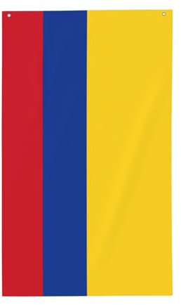 Wurton Drapeau de jardin imprimé drapeau de la Colombie 0,9 x 1,5 m Drapeau de maison personnalisé pour la maison, l'extérieur, l'intérieur et la cour