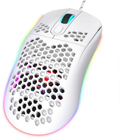 ciciglow Kabelgebundene Gaming-Maus, X600 Kabelgebundene USB-Computermaus, 8000 DPI RGB-Hintergrundbeleuchtung, Kabelgebundene Maus für Computer-Gaming-Geräte, 6 Programmiertasten, Büro