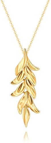 Aobei Pearl Statement Lange Anhänger Halskette 18k Gold Disc Halskette für Pullover Boho Einfacher Schmuck für Frauen Trendy
