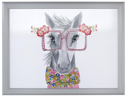 Mikasa x Tipperleyhill Laptray Bandeja Impresa con Base Acolchada, Bandeja Rectangular para Comer, Leer y Pintar, Estampado de Caballos, 44 cm