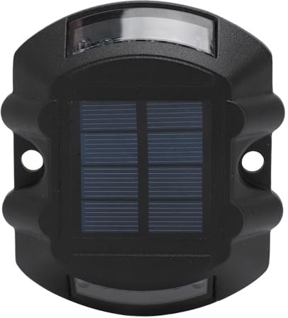 CCYLEZ Solar-Bodenleuchten, Aluminiumlegierung, 6 V, 1,8 W, Smart Sensing, Solar-Einfahrt-Deckleuchten, IP68, Wasserdicht, Schwarz für den Garten (Rotlicht)