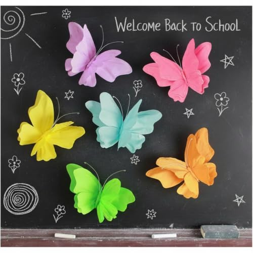 EASY JOY Large Paper Butterfly Decorations 9.8'' | Pastel Colourful 3D Butterfly Decorations Hanging Paper Butterflies for Summer Garden Baby Shower Tea Party Supplies