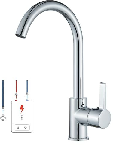 Low Pressure Kitchen Faucet hevenaov Low Pressure Kitchen Faucet Stainless Steel Kitchen Faucet 360 Rotating Mixer Tap Kitchen Sink Faucet 3 Port Boiler Kitchen Faucet Chrome