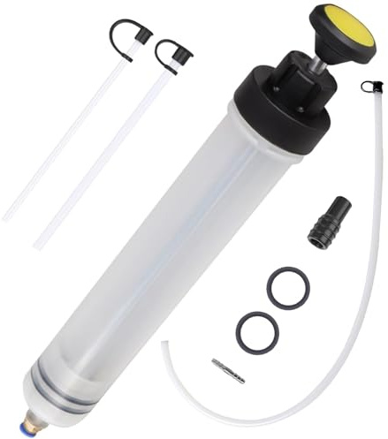 YOYEAH Ölabsaugpumpe 200ml - Ölpumpe für Getriebeöl, Motoröl, Kfz, Rasenmäher - Handpumpe, Ölspritze, Absaugspritze, Ölabsauger - Automatische Ölentsorgung für Fahrzeuge & Geräte
