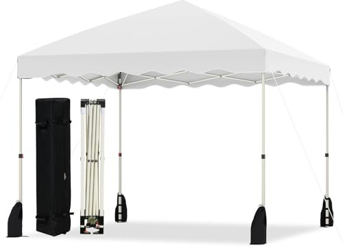 COSTWAY Paviljong 3 x 3 m, vikbar paviljong vattentät med rullväska, inkl. 4 vindsegel och 4 sandsäckar och 8 pinnar, vintersäkert trädgårdstält, trädgårdspaviljong för fester, festivalmarknad